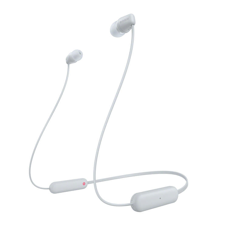 Sony WI-C100 | In-Ear Headphones - Wireless - Bluetooth - Around the neck - Microphone - IPX4 - White-Audio Video Centrale