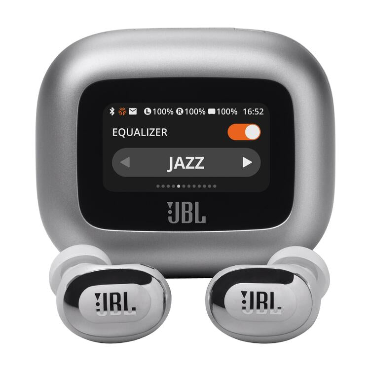 JBL Live Buds 3 | In-Ear Headphones - 1.45" LED Touch Screen - Bluetooth - Silver-Audio Video Centrale