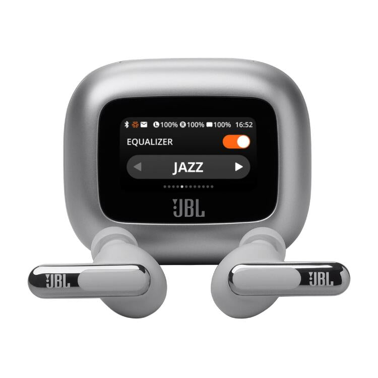 JBL Live Beam 3 | In-ear headphones - 1.45" LED touch screen - Silver-Audio Video Centrale