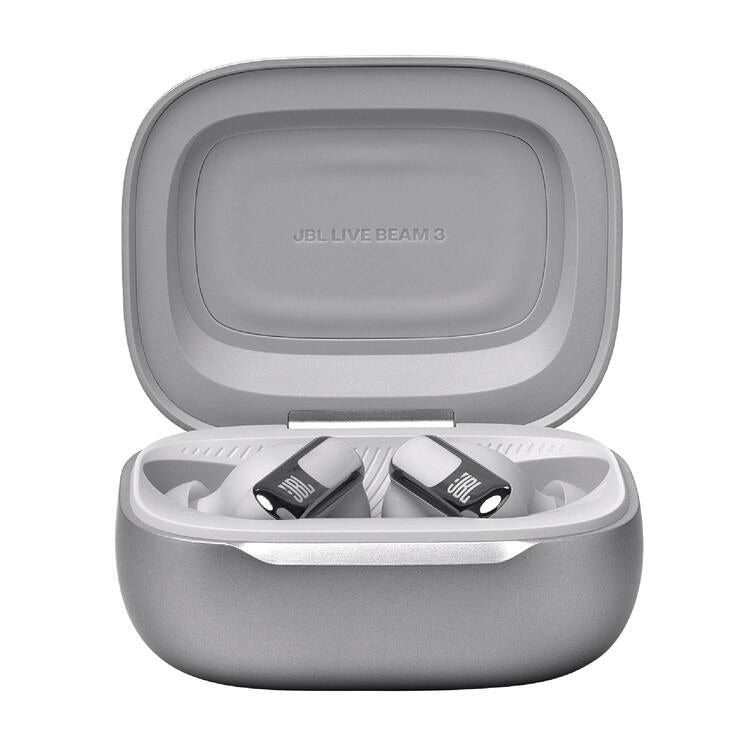 JBL Live Beam 3 | In-ear headphones - 1.45" LED touch screen - Silver-Audio Video Centrale