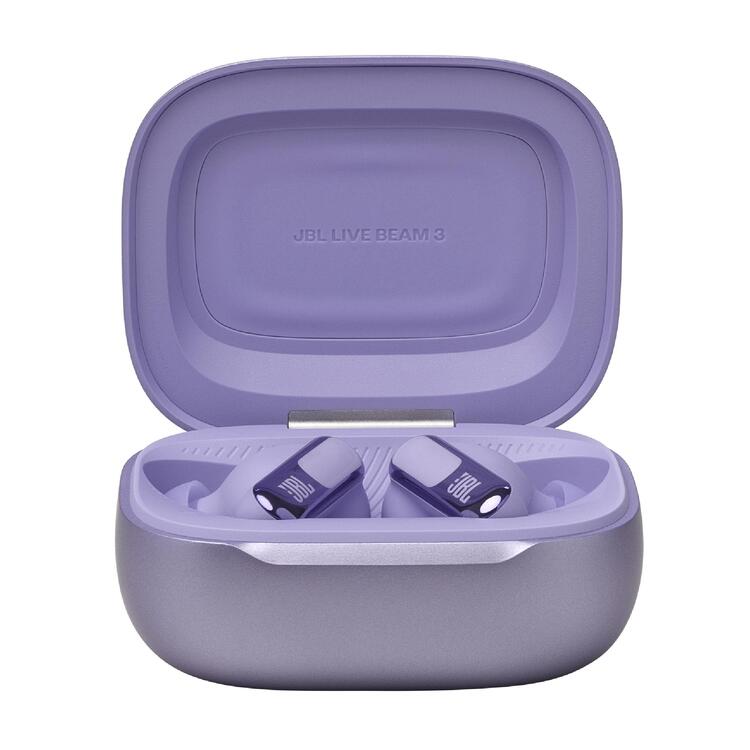 JBL Live Beam 3 | In-ear headphones - 1.45" LED touch screen - Purple-Audio Video Centrale