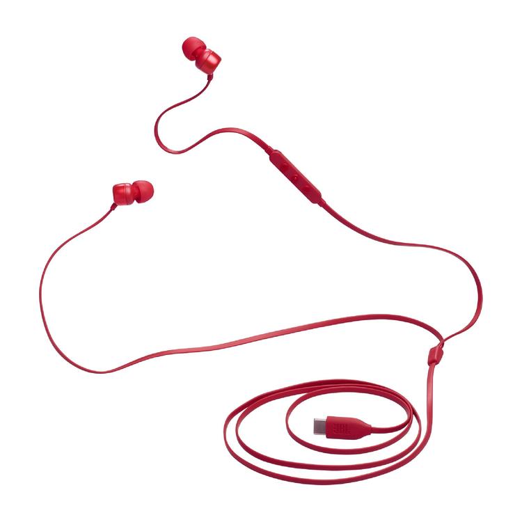 JBL Tune 310C | In-Ear Headphones - Wired - USB-C - 3 Button Remote - Red-Audio Video Centrale