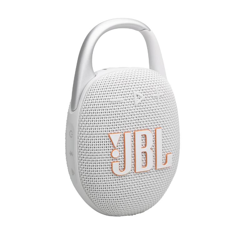 JBL Clip 5 | Portable Carabiner Speaker - Bluetooth - IP67 - White-Audio Video Centrale
