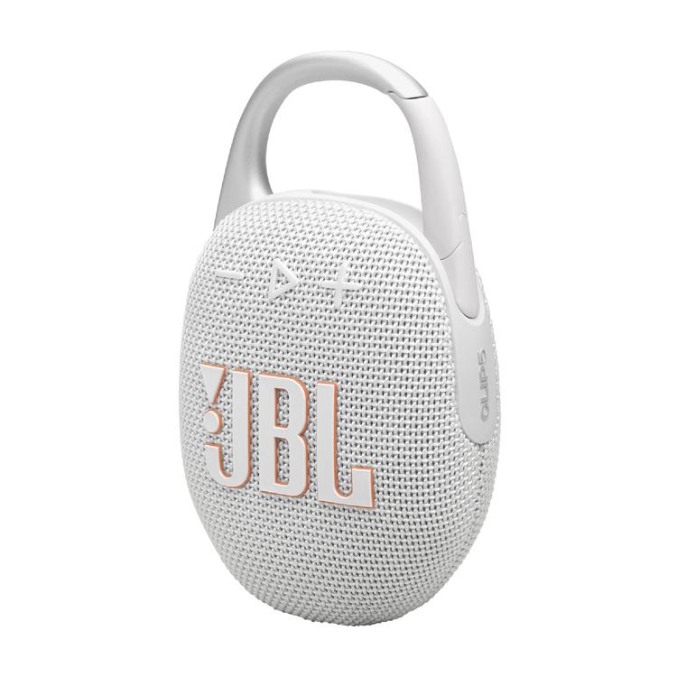 JBL Clip 5 | Portable Carabiner Speaker - Bluetooth - IP67 - White-Audio Video Centrale