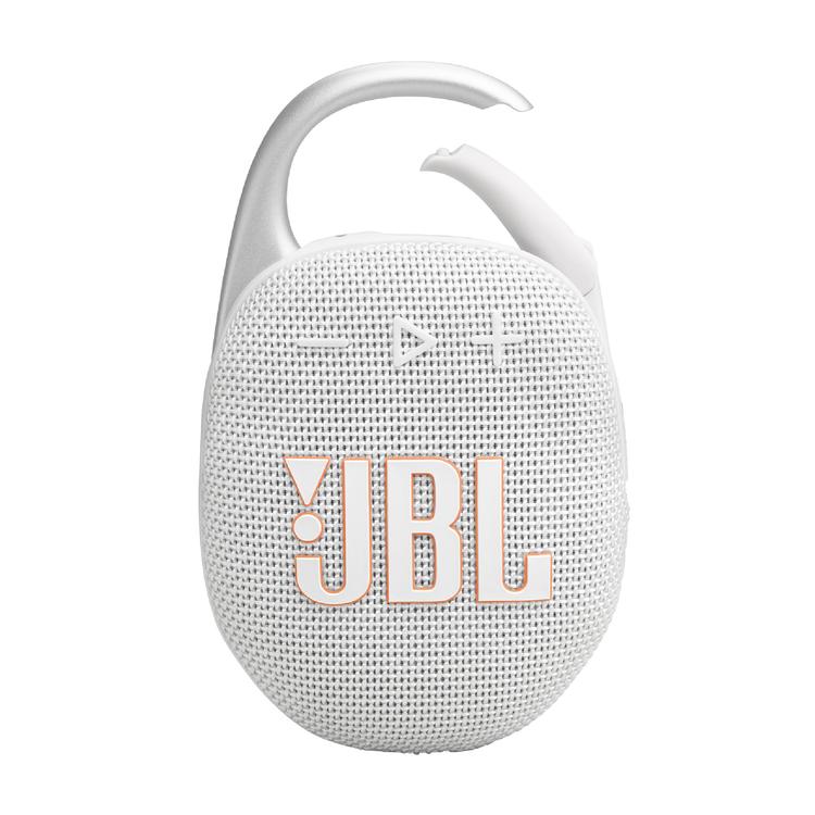 JBL Clip 5 | Portable Carabiner Speaker - Bluetooth - IP67 - White-Audio Video Centrale