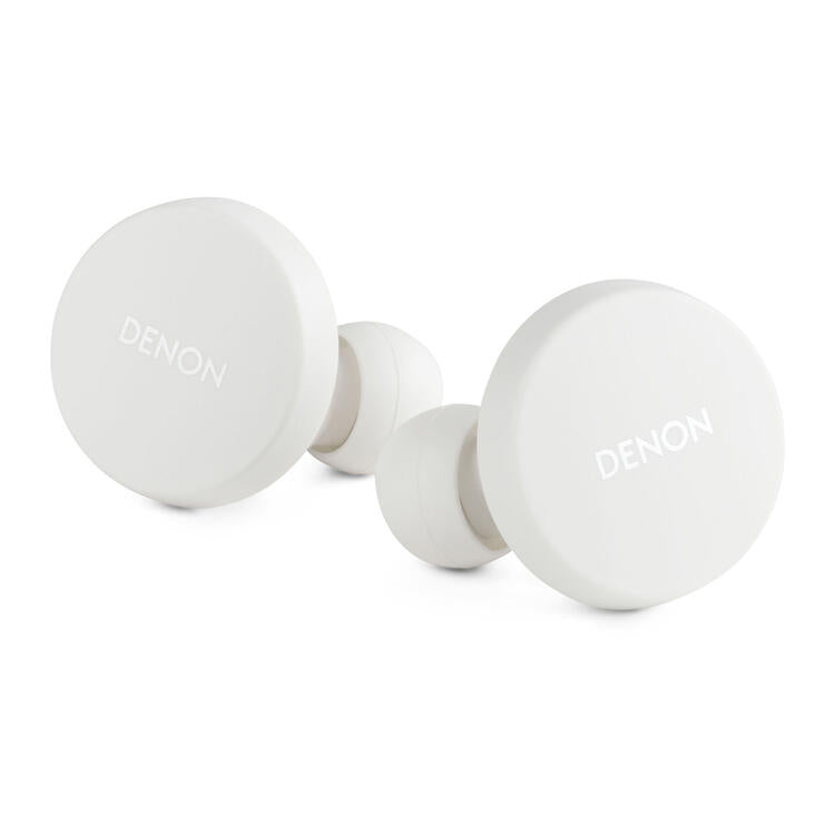Denon PERL | In-Ear Headphones - Wireless - Bluetooth - Masimo Adaptive Acoustic Technology - White-Audio Video Centrale