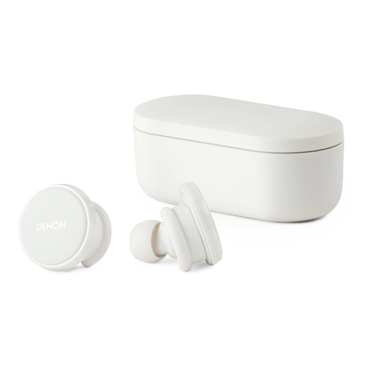 Denon PERL PRO | In-Ear Headphones - Wireless - Bluetooth - Masimo Adaptive Acoustic Technology - White-Audio Video Centrale