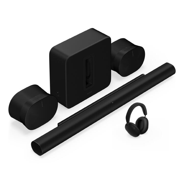 Sonos | High-End Personal Entertainment System with Arc Ultra - 9.1.4 Channels + Ace + Sub 4 + 2 Era 300 - Black-Audio Video Centrale