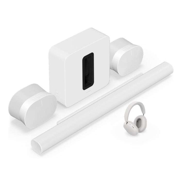 Sonos | High-End Personal Entertainment System with Arc Ultra - 9.1.4 Channels + Ace + Sub 4 + 2 Era 300 - White-Audio Video Centrale