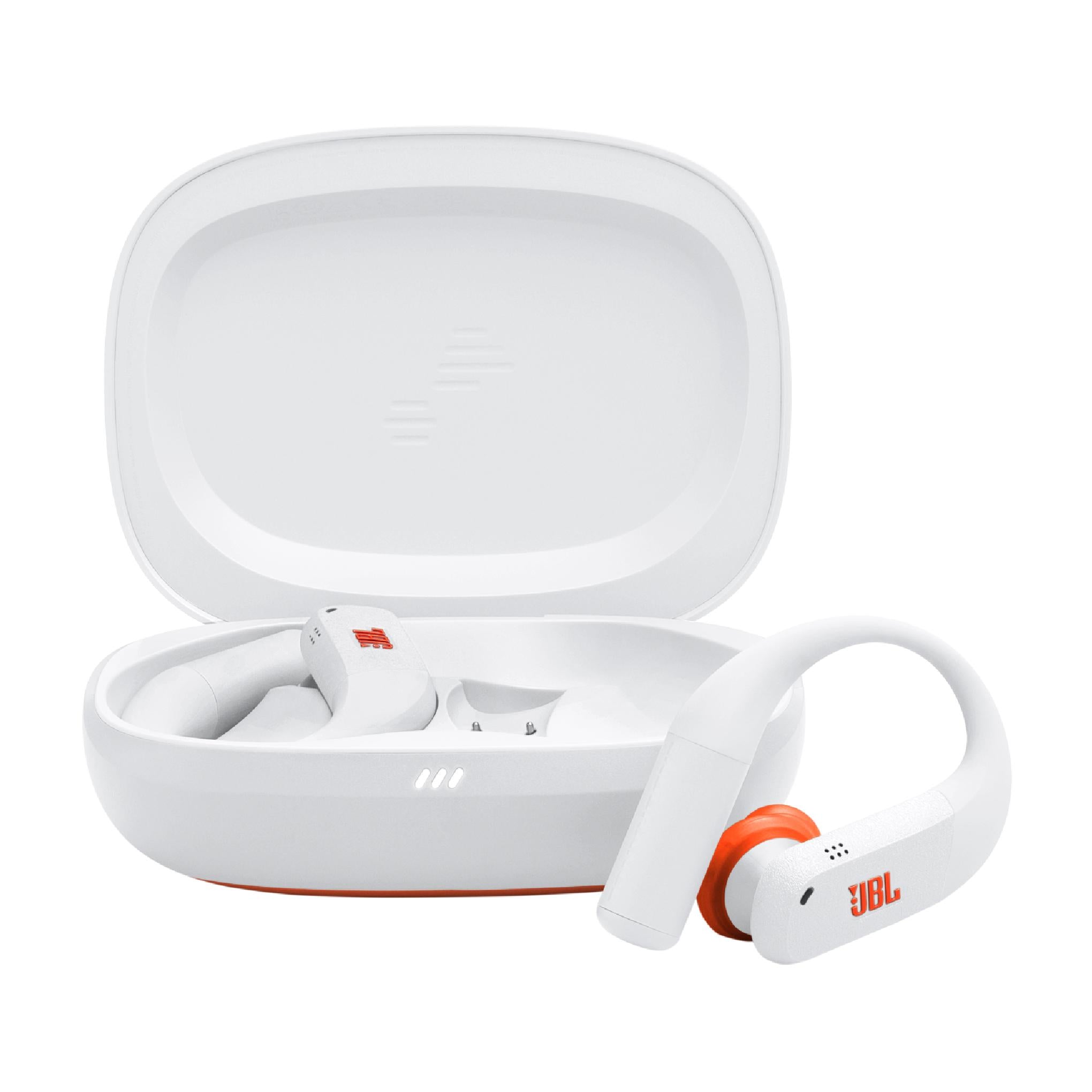 JBL Endurance Peak 4 | In-ear headphones - TwistLock - White/Orange-Audio Video Centrale