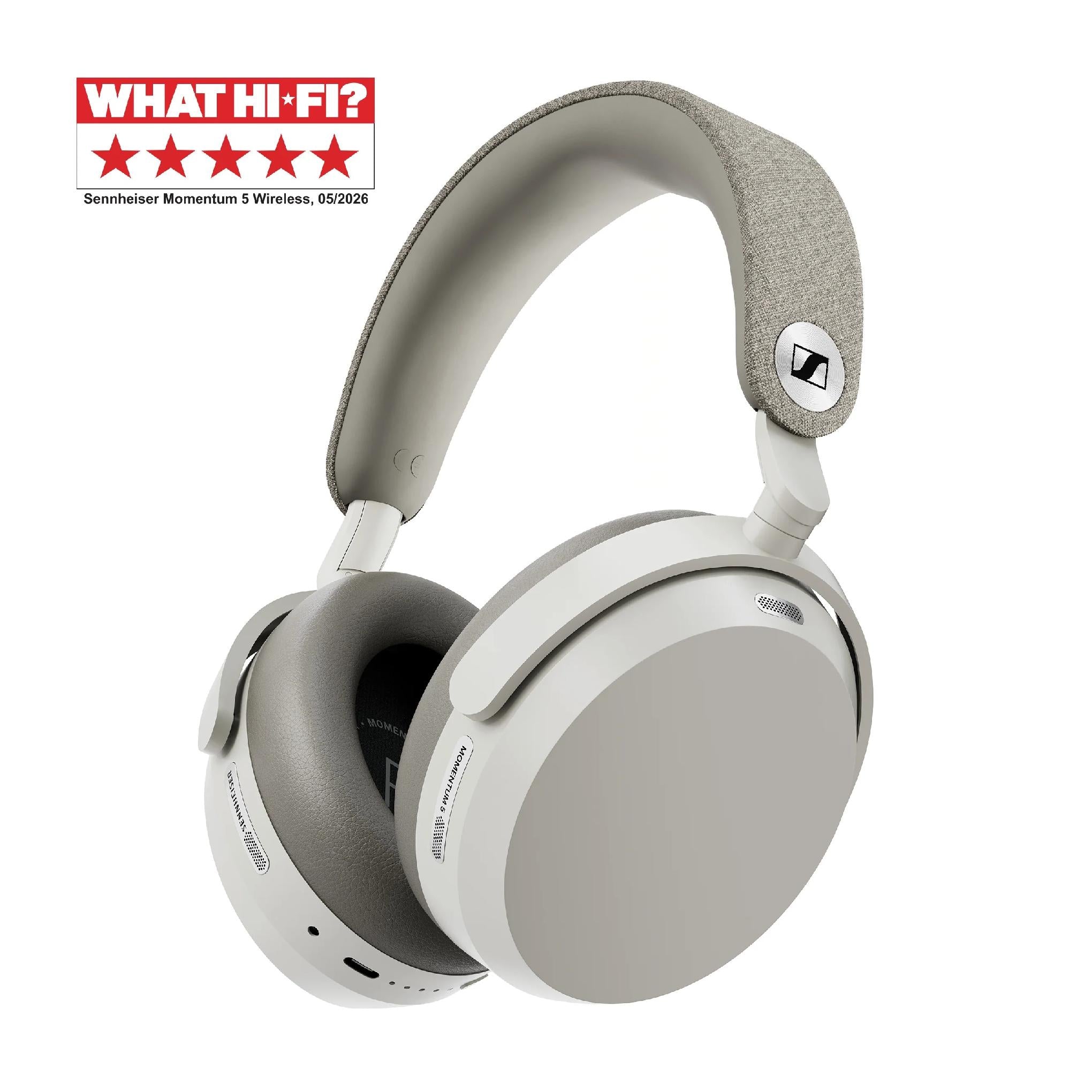 Sennheiser MOMENTUM 5 Wireless | On-ear headphones - Wireless - Adaptive noise reduction - White | 04 | centrale Audio Video