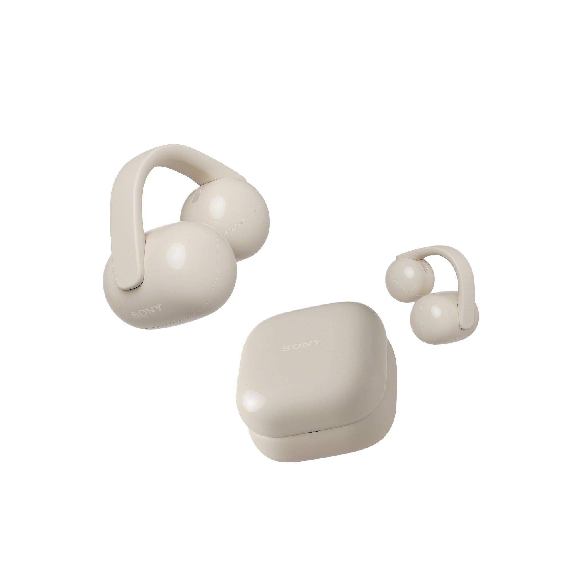 Sony Linkbuds Clip | In-ear headphones - Wireless - Cream-Audio Video Centrale