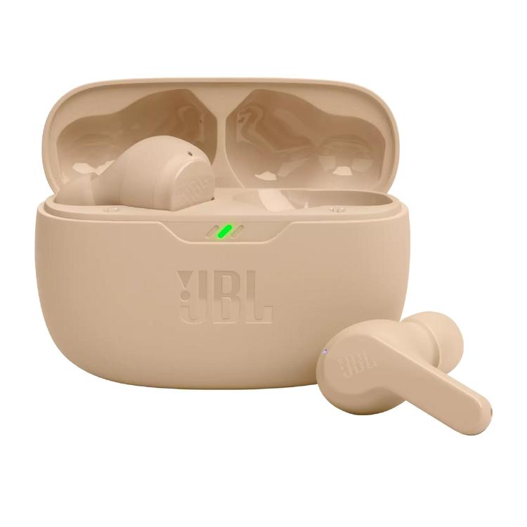 JBL Vibe Beam | In-Ear Headphones - Wireless - Bluetooth - Smart Ambient Technology - Beige-Audio Video Centrale