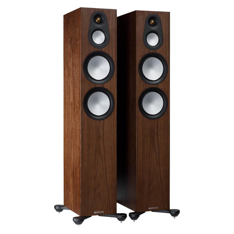 Monitor Audio Silver 300 7G | Floorstanding Speakers - Tower - 3 way - 200W - Pair - Natural Walnut-Audio Video Centrale