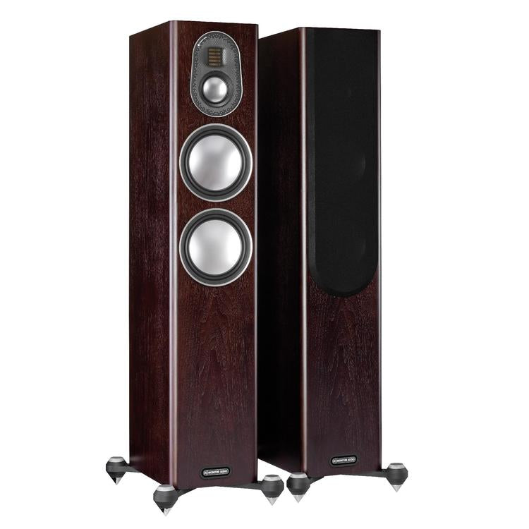 Monitor Audio Gold 200 | Floorstanding Speakers - Tower - 3 way - 200W - Pair - Dark Walnut-Audio Video Centrale