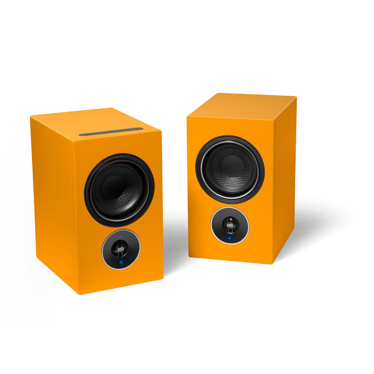 PSB Alpha iQ | Amplified Speaker - Wireless - Streaming with BluOS - Orange - Pair-Audio Video Centrale