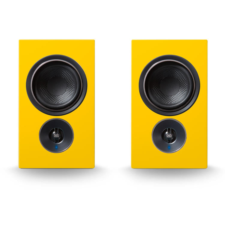 PSB Alpha iQ | Amplified Speaker - Wireless - Streaming with BluOS - Tangerine Yellow - Pair-Audio Video Centrale