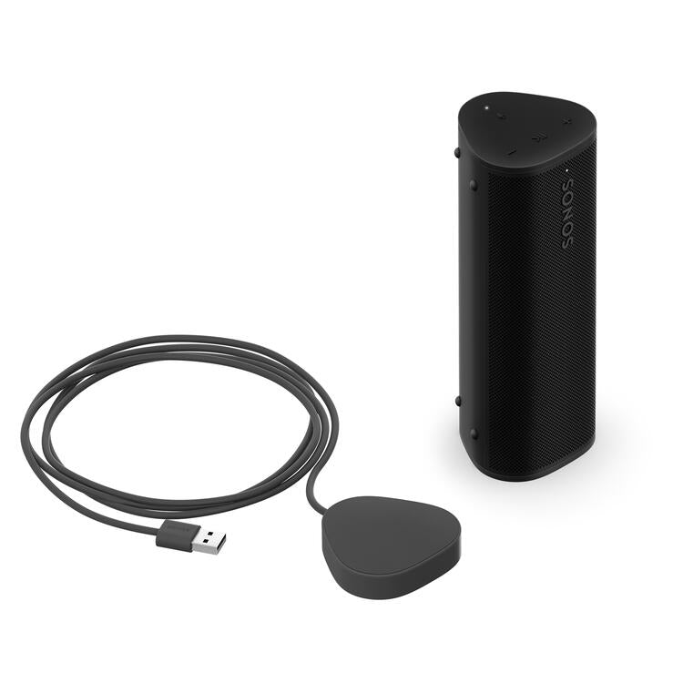 Sonos | Roam Charging Set - 1 Roam 2 Portable Speaker - 1 Roam Charger - Black-Audio Video Centrale