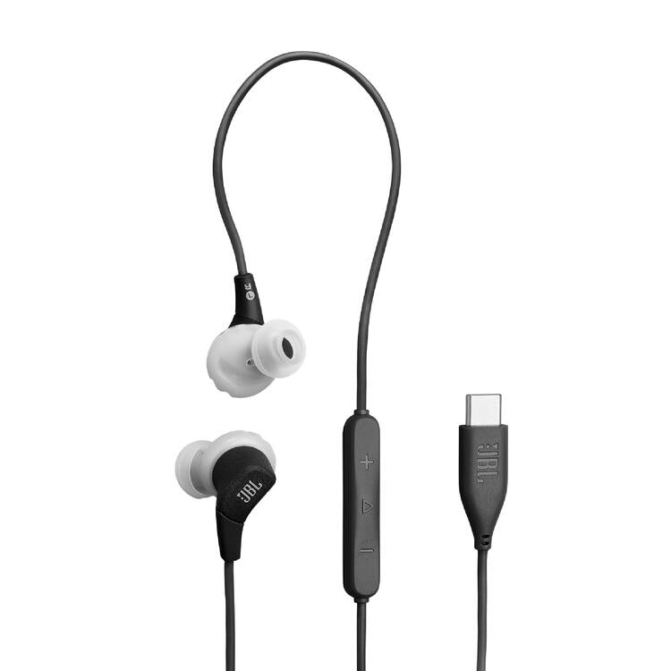 JBL Endurance Run 3C | In-ear headphones - USB-C - Sport - Wired - IP65 - Black/Gray-Audio Video Centrale