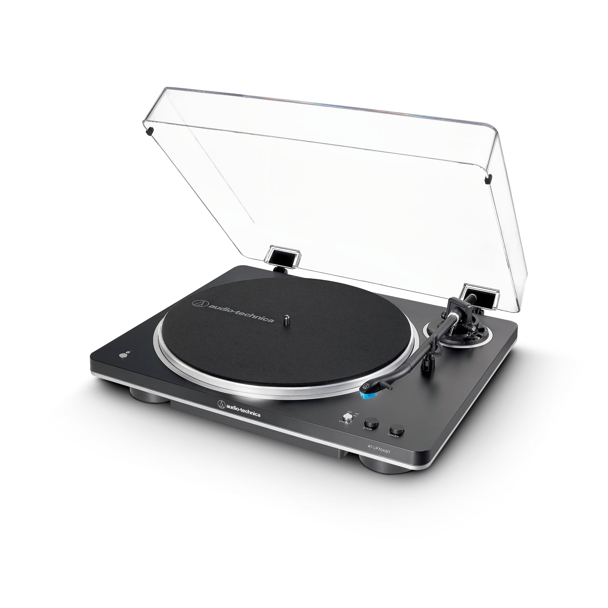 Audio-Technica AT-LP70XBTBS | Stereo Turntable - Wireless - Bluetooth - Belt Drive - Fully Automatic - Black/Silver-Audio Video Centrale