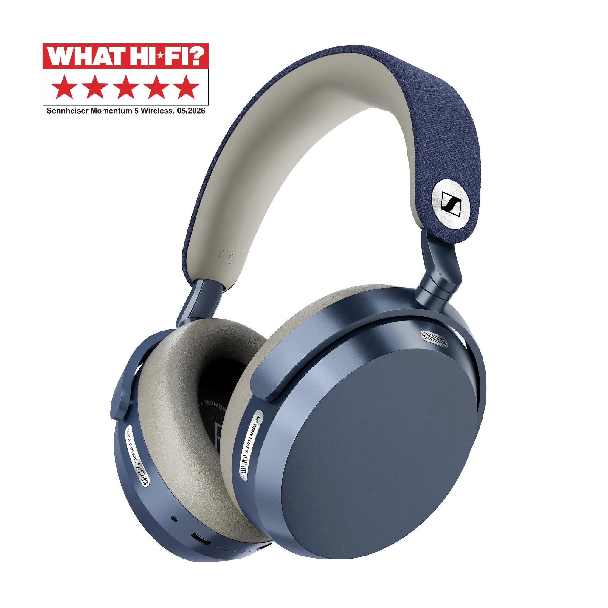 Sennheiser MOMENTUM 5 Wireless | On-ear headphones - Wireless - Adaptive noise reduction - Denim | 04 | centrale Audio Video