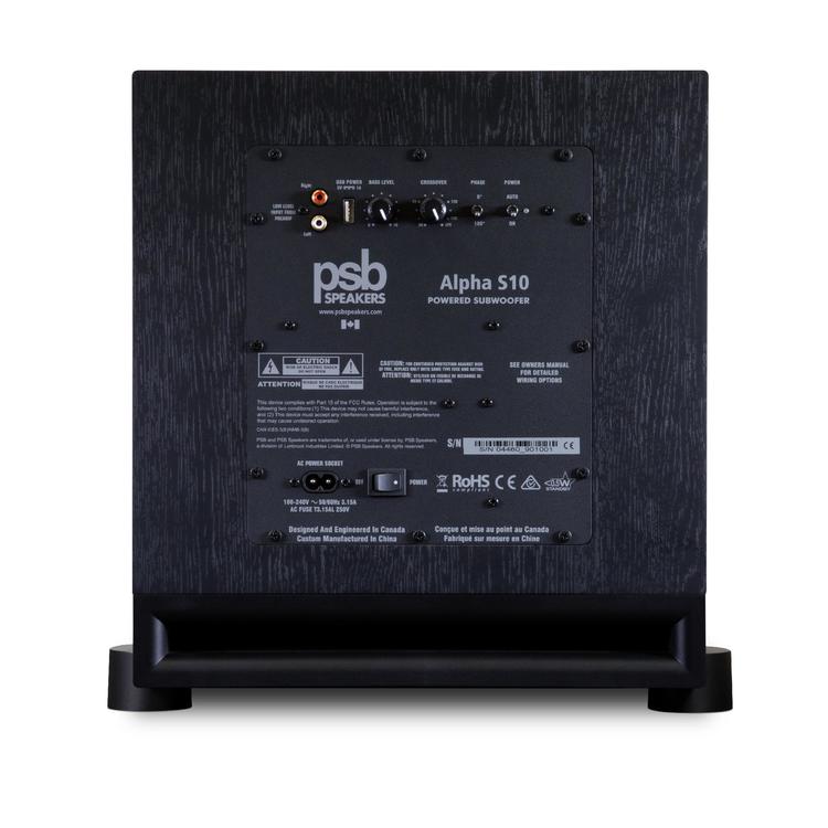 PSB Alpha SUB 10 | 10" Subwoofer - Powered - 150W continuous - 210W dynamic Power - Black-Audio Video Centrale