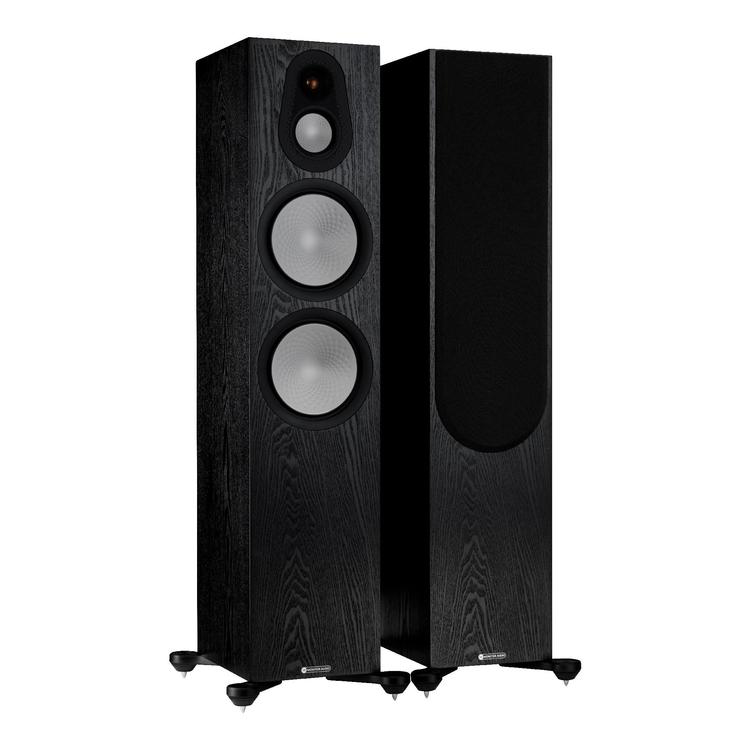 Monitor Audio Silver 500 7G | Floorstanding Speakers - Tower - 3 way - 250W - Pair - Black Oak-Audio Video Centrale