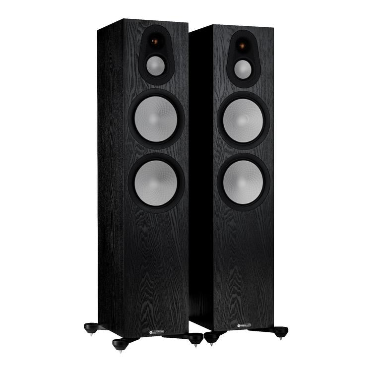 Monitor Audio Silver 500 7G | Floorstanding Speakers - Tower - 3 way - 250W - Pair - Black Oak-Audio Video Centrale