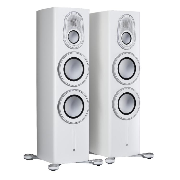 Monitor Audio Platinum 300 3G | Floorstanding Speakers - Tower - 3-way - 400W - Pair - Pure Satin White-Audio Video Centrale