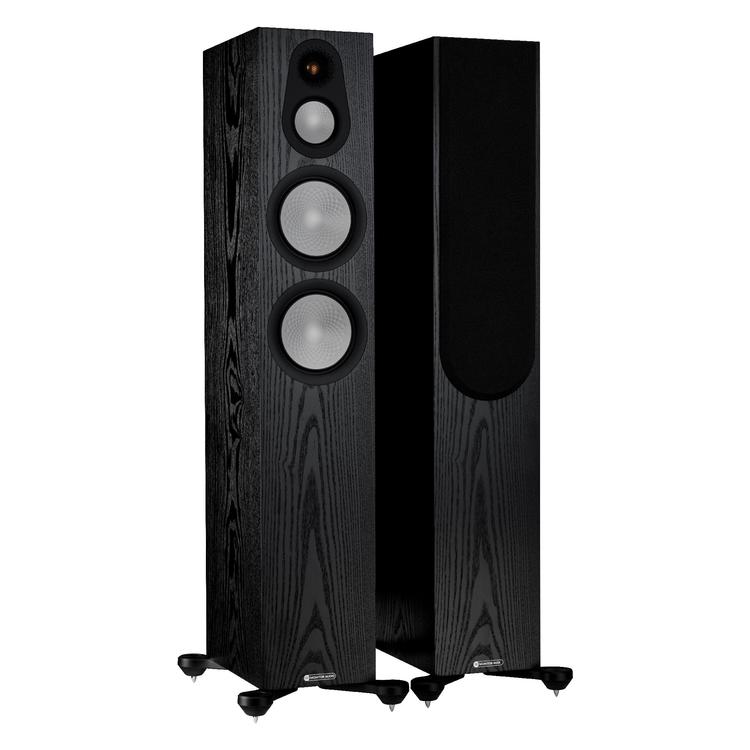 Monitor Audio Silver 300 7G | Floorstanding Speakers - Tower - 3 way - 200W - Pair - Black Oak-Audio Video Centrale