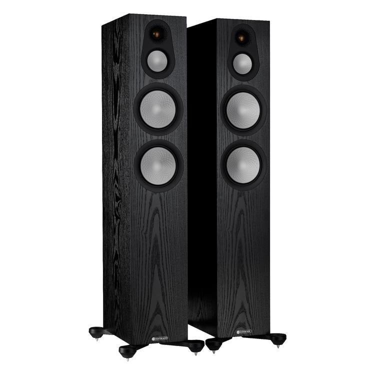 Monitor Audio Silver 300 7G | Floorstanding Speakers - Tower - 3 way - 200W - Pair - Black Oak-Audio Video Centrale