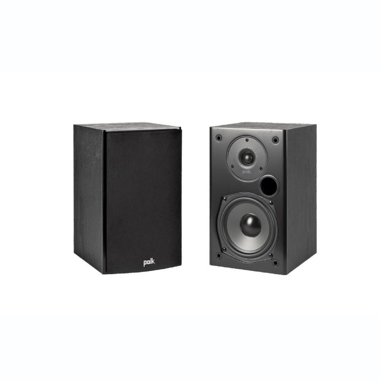 Polk T15 | Bookshelf Speaker Set - Black - Pair-Audio Video Centrale