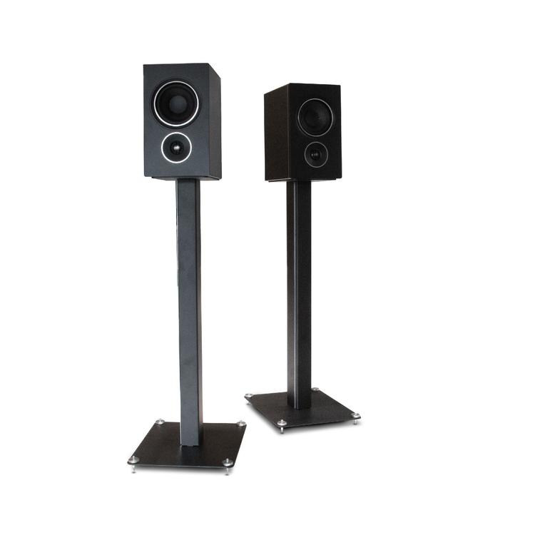 PSB ALPHAAST25BLK | Floorstanding Speaker Stands - Heavy gauge steel - Concealed wires - Black - Pair-Audio Video Centrale