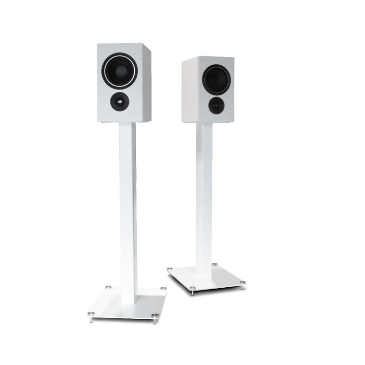 PSB ALPHAAST25WHT | Floorstanding Speaker Stands - Heavy gauge steel - Concealed wires - White - Pair-Audio Video Centrale