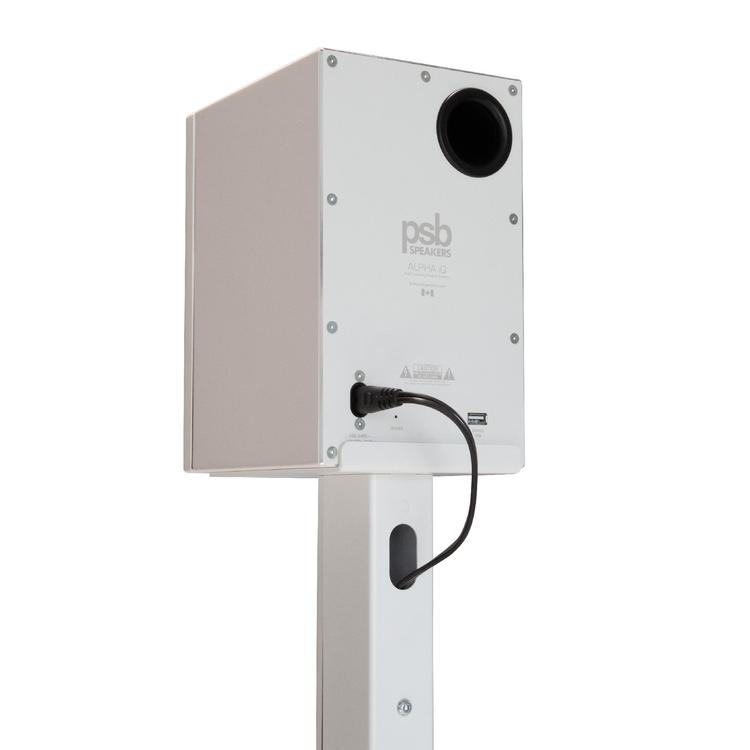 PSB ALPHAAST25WHT | Floorstanding Speaker Stands - Heavy gauge steel - Concealed wires - White - Pair-Audio Video Centrale