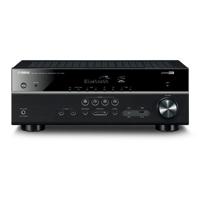 Yamaha RXV385B | 5.1 Channel Home Theatre AV Receiver - Bluetooth - 4K - 70W - HDMI - YPAO - Black-Audio Video Centrale