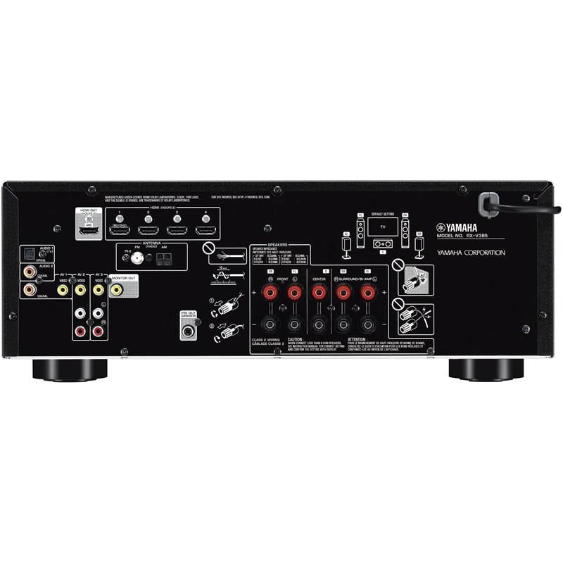 Yamaha RXV385B | 5.1 Channel Home Theatre AV Receiver - Bluetooth - 4K - 70W - HDMI - YPAO - Black-Audio Video Centrale