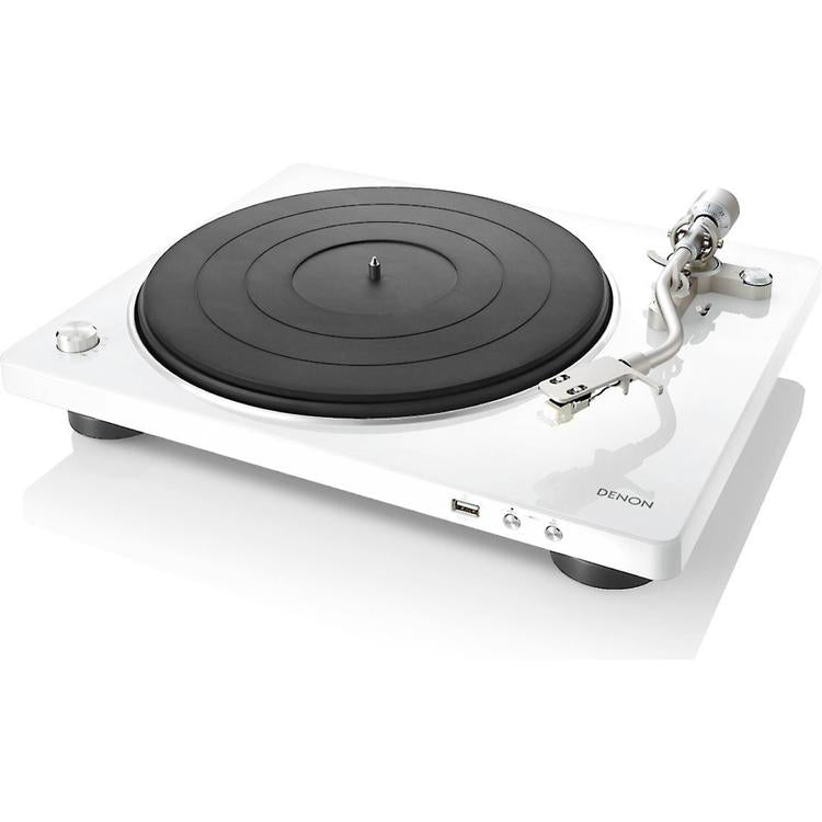 Denon DP-450USB | Hi-Fi turntable - USB - "S" shaped speed arm - White-Audio Video Centrale